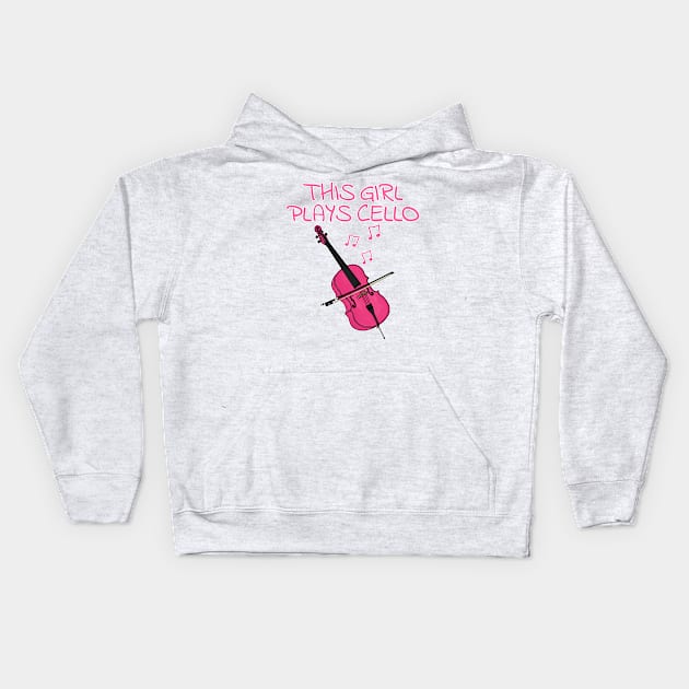 This Girl Plays Cello, Female Cellist Kids Hoodie by doodlerob